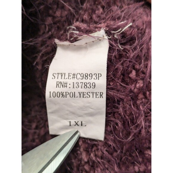 Dreamers Burgundy Purple Soft Eyelash Sweater sz 1XL Cozy Winter Gilmore Girls - Picture 8 of 8